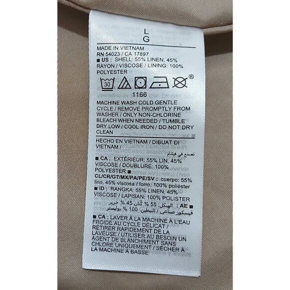 Old navy womens large linen viscose sand tan double Breasted blazer jacket - Picture 7 of 8